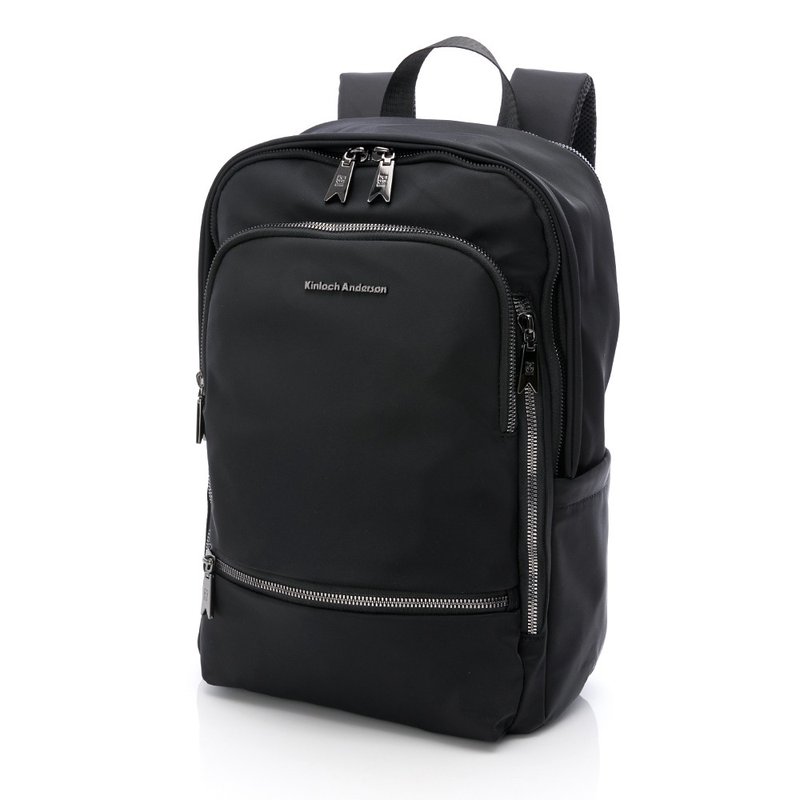 [Kim Anderson] Rowan intellectual zipper backpack - classic black - กระเป๋าเป้สะพายหลัง - เส้นใยสังเคราะห์ สีดำ