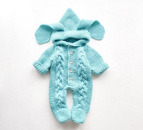 Knitting for kids Knitting pattern for baby jumpsuit for baby 0-3, 3-6 months, pdf file in English