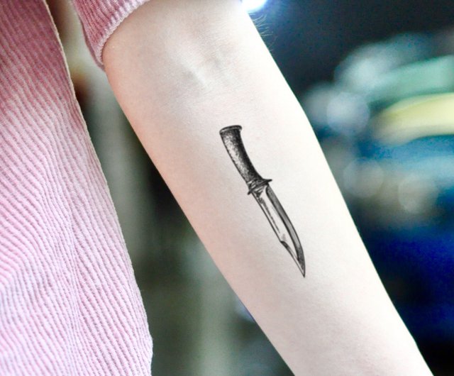 Bowie Knife Temporary Tattoo Sticker Set Of 2 Ohmytat Shop Ohmytat Temporary Tattoos Pinkoi