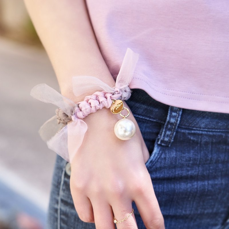 Colorful blooming braided hair tie | Office - Hair Accessories - Other Man-Made Fibers Pink