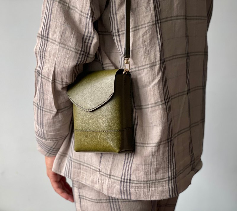 Zemoneni mini shoulder bag in Spring color - Messenger Bags & Sling Bags - Genuine Leather Green