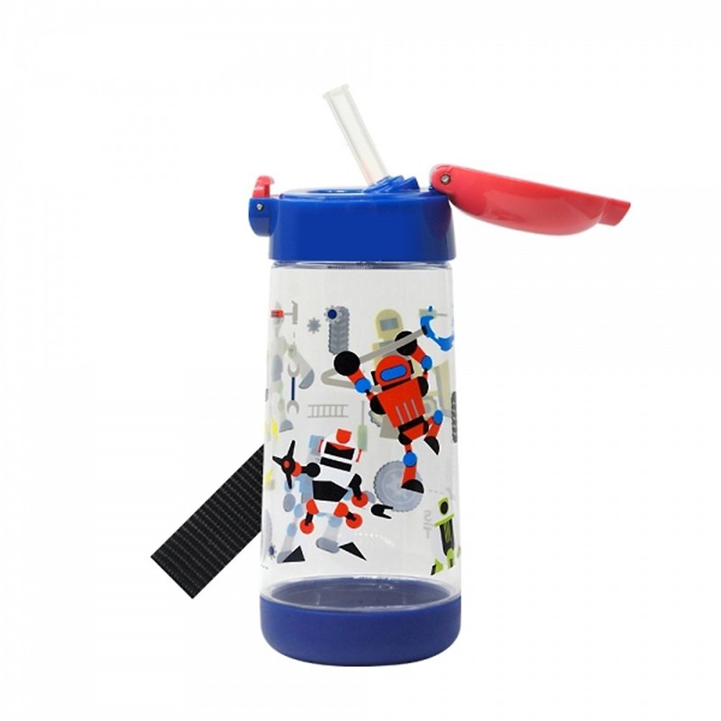 Skater PET Straw Water Bottle (480ml) Robot Warrior - Other - Plastic Multicolor