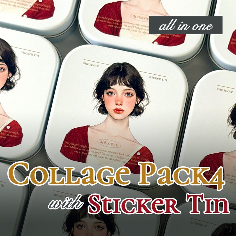 Collage Pack Season4  All-in-One Package Sticker + Paper MIX (anns note) vintage - 貼紙 - 紙 多色