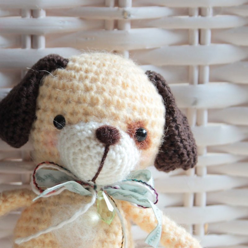 Amigurumi crochet doll: yellow dog - ของเล่นเด็ก - เส้นใยสังเคราะห์ สีเหลือง
