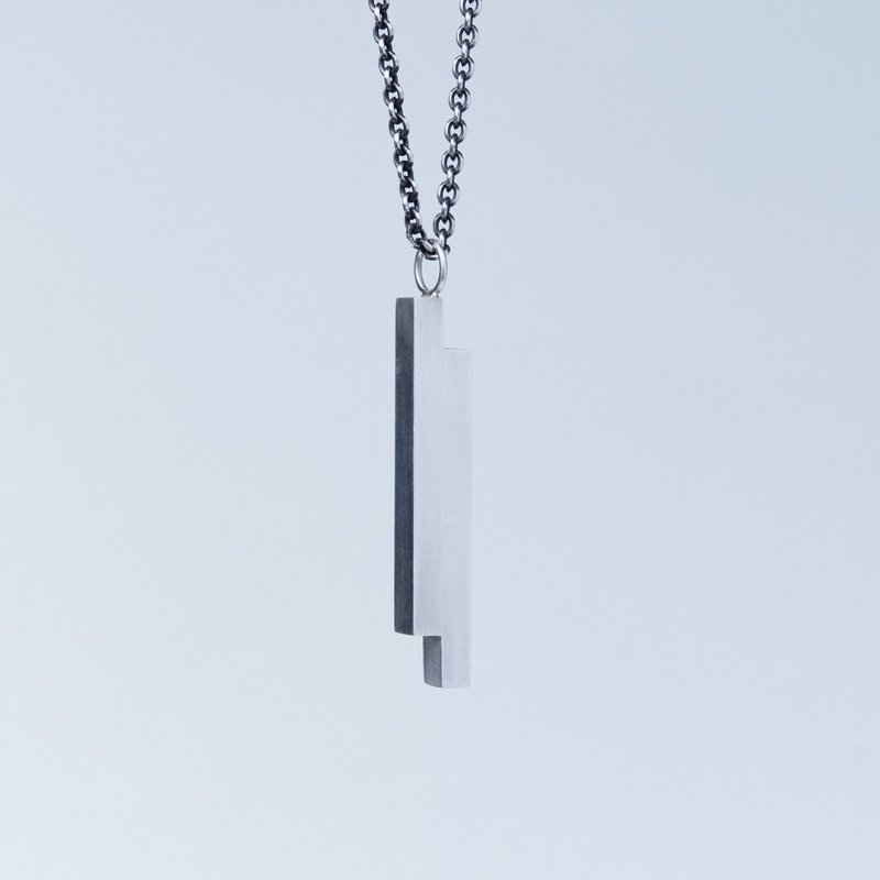 Void bar pendant - Necklaces - Sterling Silver Silver