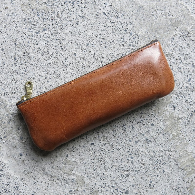Very detailed, soft pencil bag_caramel color [LBT Pro] - Pencil Cases - Genuine Leather Brown