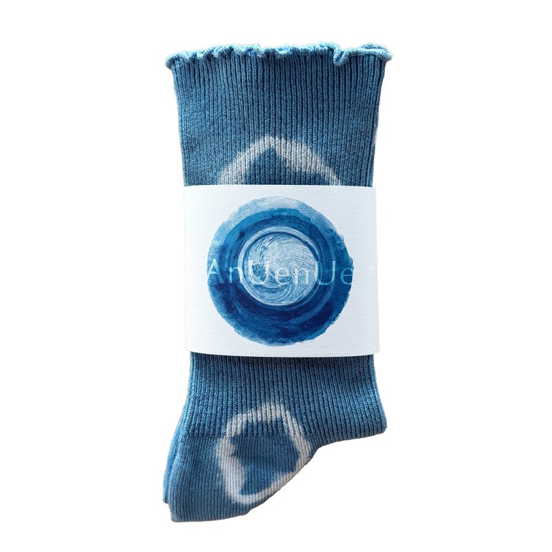 日本製造 靛藍染色 JAPANBLUE INDIGO DYED SOCKS 褶邊 #1 - 襪子 - 其他人造纖維 