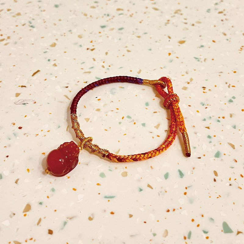 仙知寶 九紫離火旺貴女 南紅貔貅招財來 財運 天然寶石 貴人 - 手鍊/手環 - 寶石 粉紅色