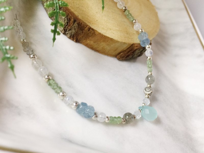 MH sterling silver natural stone custom series _ mermaid princess _ Hailanbao - Bracelets - Crystal Green