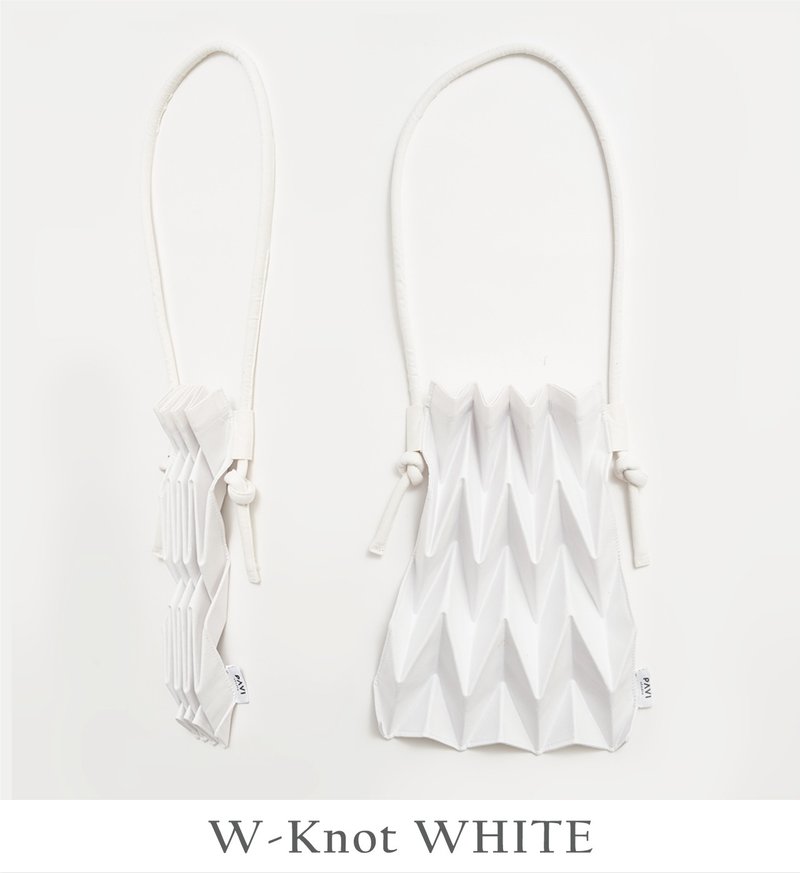 【PAVI STUDIO】W-Knot 繩結款 泰國設計肩背包 - 經典白 - 側背包/斜背包 - 聚酯纖維 白色