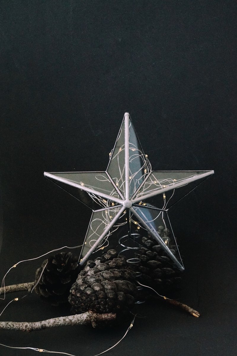 Christmas tree topper, Christmas ornament Glass tree topper, Christmas star - Other - Glass Transparent