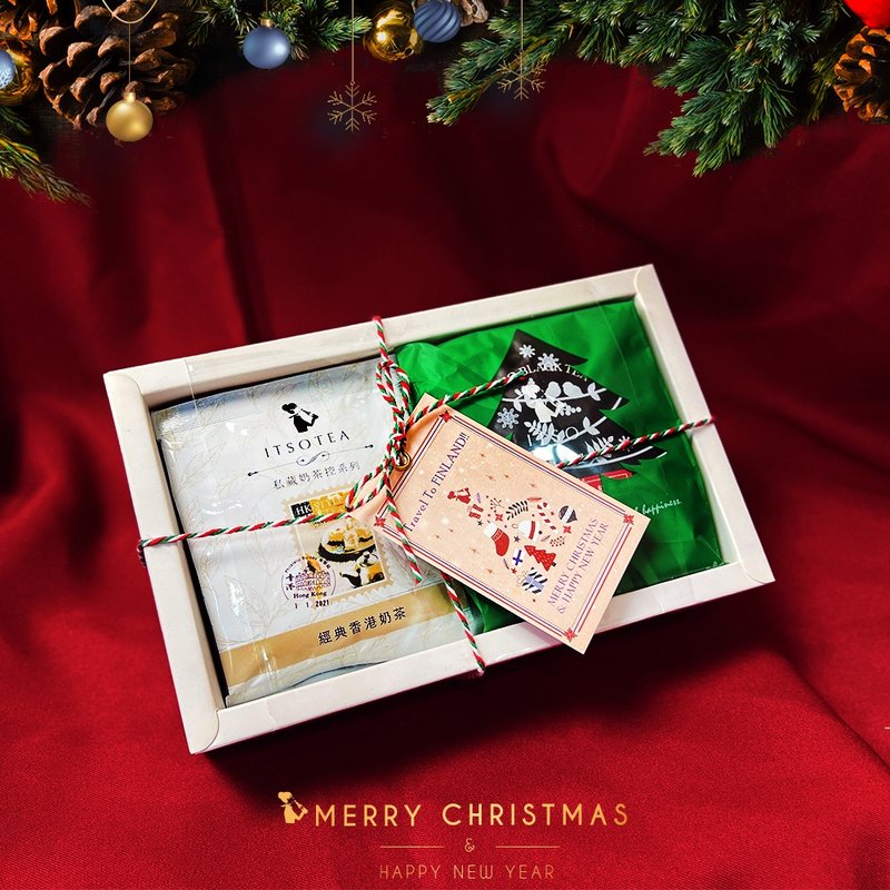 【聖誕小白禮盒】香港奶茶4入+紅茶茶包6入 - 茶葉/茶包/水果茶 - 其他材質 白色