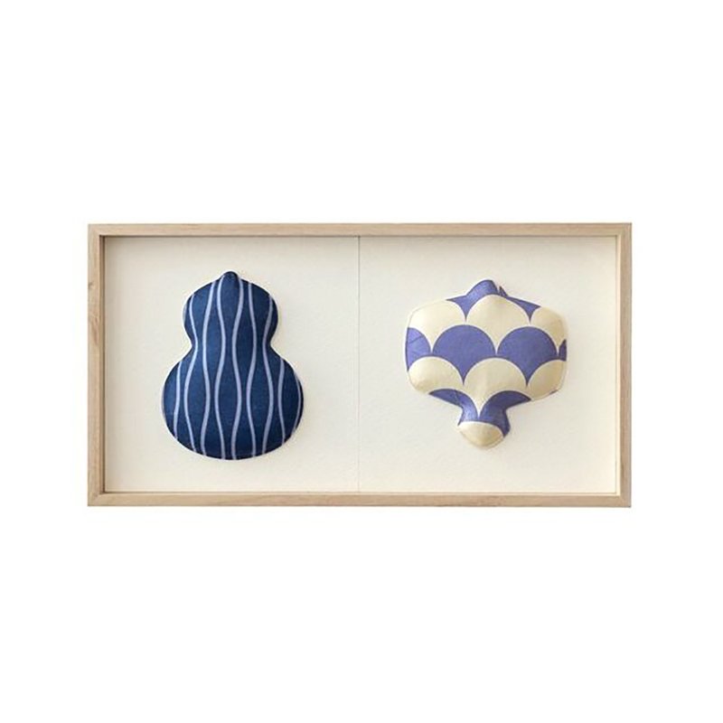 Washi Wall Decoration - Fukura, 2 kinds of Gourd, navy blue tachinuwaku, kozuchi - ตกแต่งผนัง - กระดาษ 