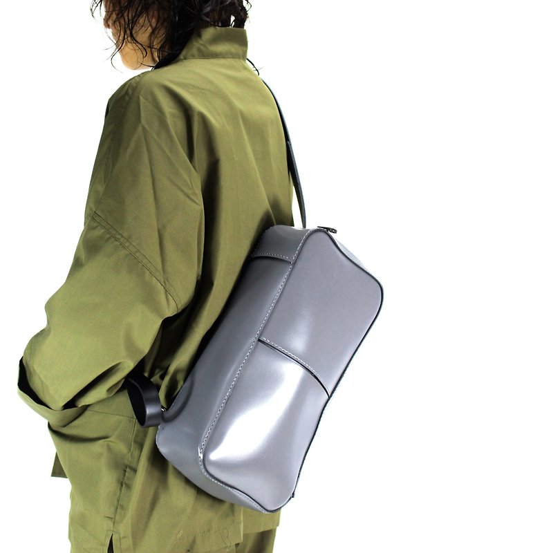 Zemoneni handmade Leather crossbody backpack  - Backpacks - Genuine Leather Gray
