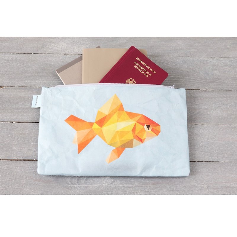 Germany Paprcuts.de waterproof document bag (goldfish) - แฟ้ม - วัสดุกันนำ้ สีส้ม