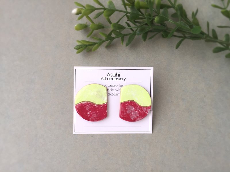 Bicolor wave 06 - Earrings & Clip-ons - Clay Pink