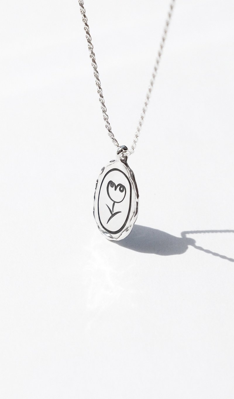 Tulip Necklace 鬱金香項鍊 - 項鍊 - 純銀 銀色
