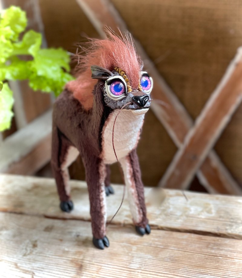 Handmade Qilin doll - 玩偶/公仔 - 黏土 咖啡色