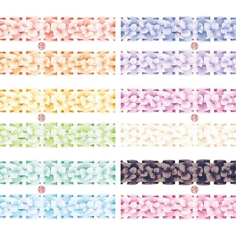 Hydrangea Frill 6types mix (january 2nd) - 貼紙 - 紙 多色