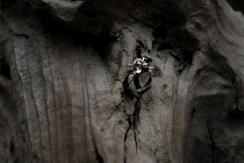 【Mountain Skeleton】Waiting for the opportunity—Snake Bone Ring - General Rings - Silver Silver