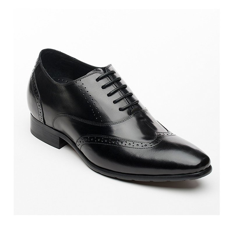 Kings Collection Genuine Leather Modena With High Heel 3 inches Shoes KV80063 B - Men's Leather Shoes - Genuine Leather Black