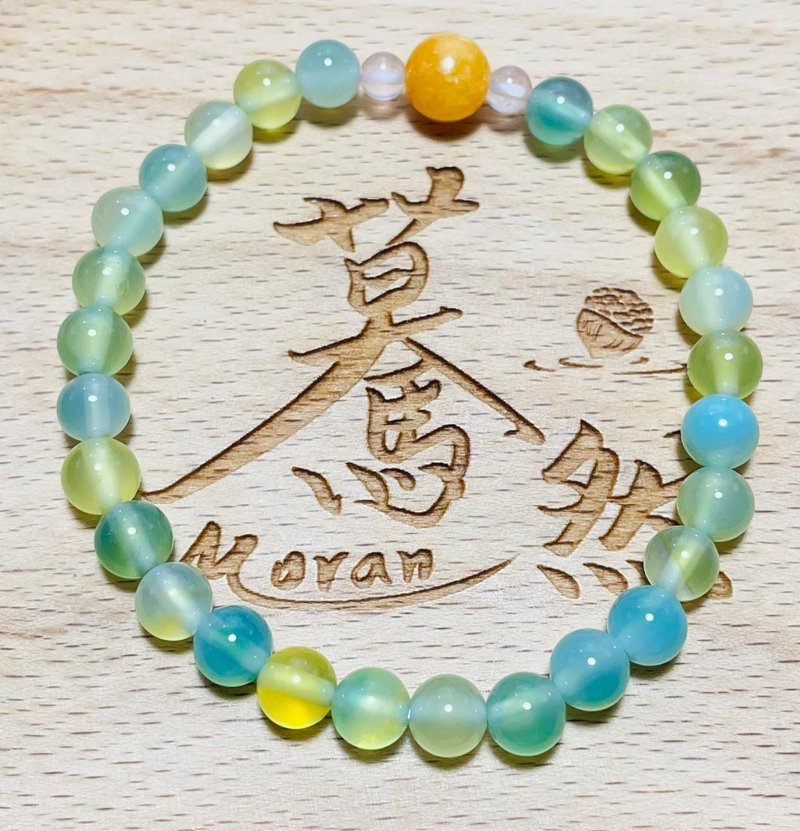 Suran (Bracelet Series) Green Apple Agate--Wealth - สร้อยข้อมือ - หยก สีเขียว