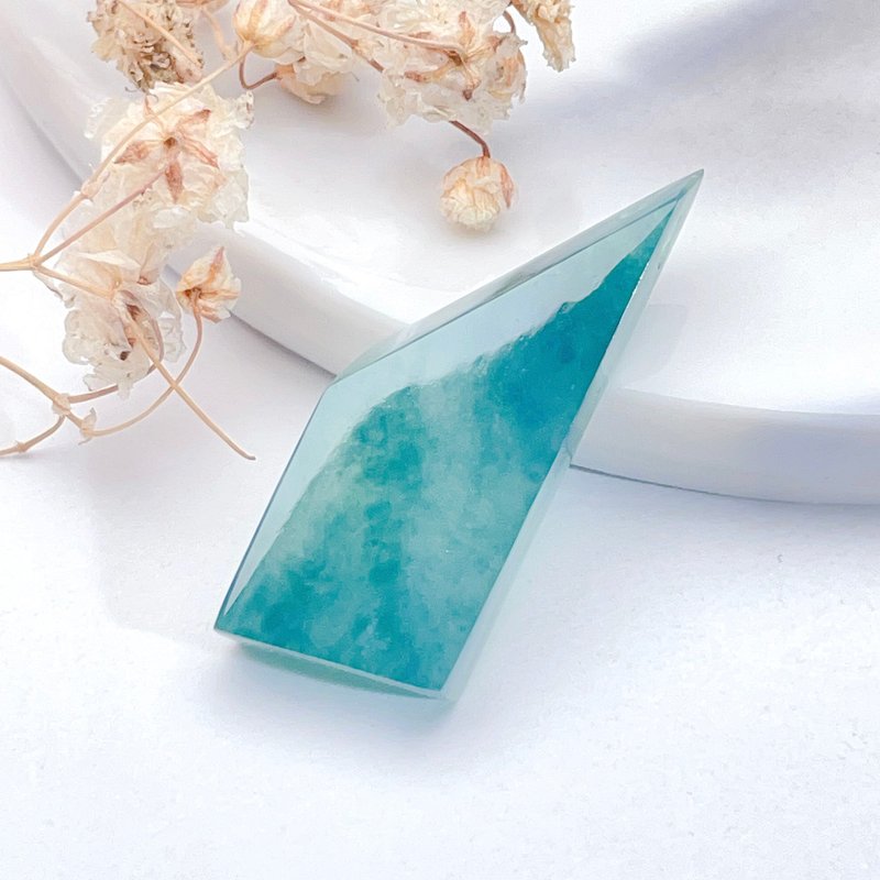 Ice blue water jade pendant Stone| Natural Burmese jade jade A goods | Gifts - พวงกุญแจ - หยก สีเขียว