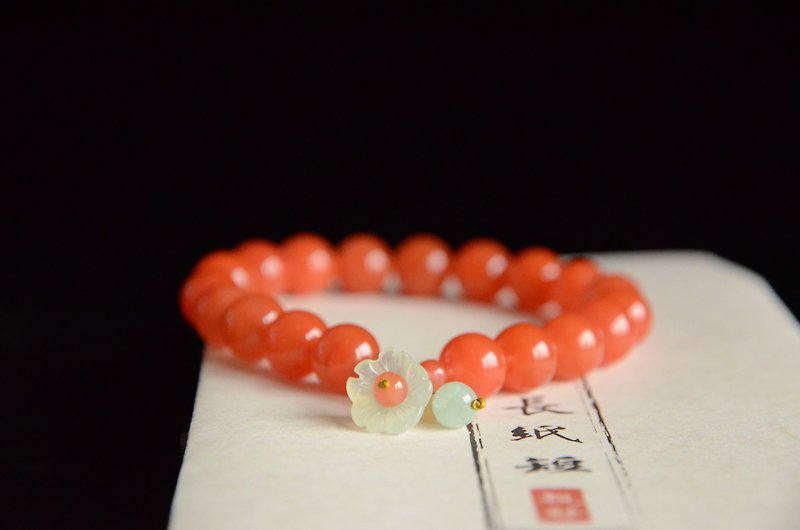 [绝色] natural south red agate cherry red bracelet bracelet - สร้อยข้อมือ - หยก สีแดง
