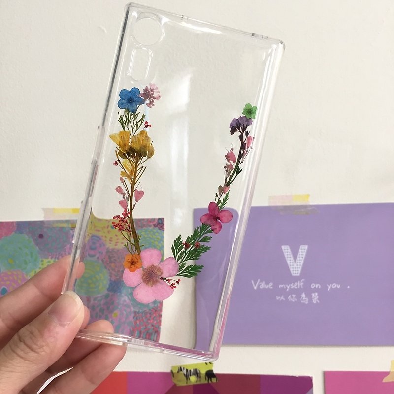 V for Veronica - pressed flower phone case - Phone Cases - Plastic Multicolor