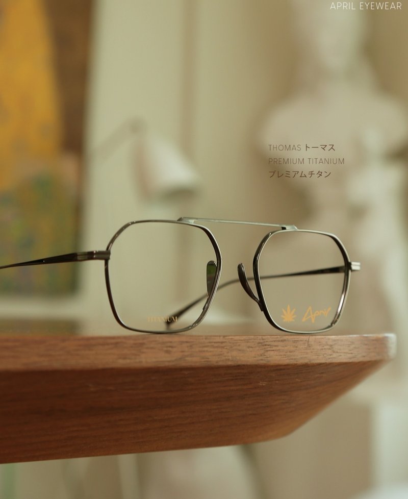 Handcrafted unique design glasses frame : Japanese Touch Nose Pad Design - 眼鏡/鏡框 - 其他材質 銀色