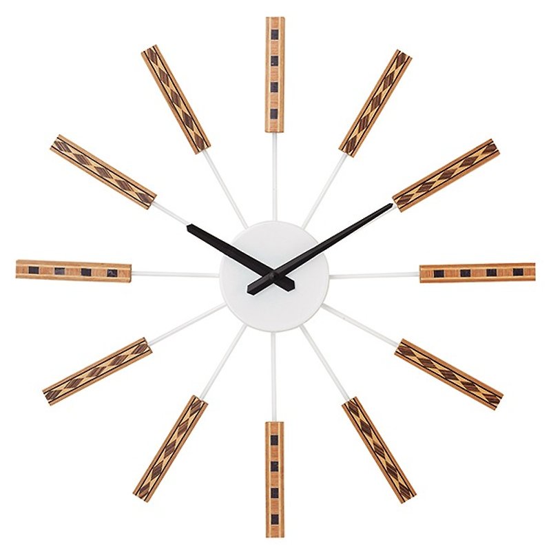 Nidrum- 民族圖騰 靜音 時鐘 掛鐘(白) - 時鐘/鬧鐘 - 木頭 白色