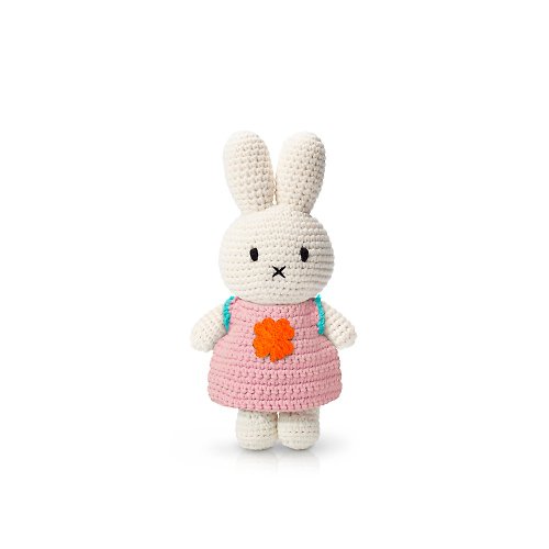 橘荷屋 x Miffy 荷蘭 Just Dutch | Miffy 米飛兔 編織娃娃和她的粉紅幸運草洋裝