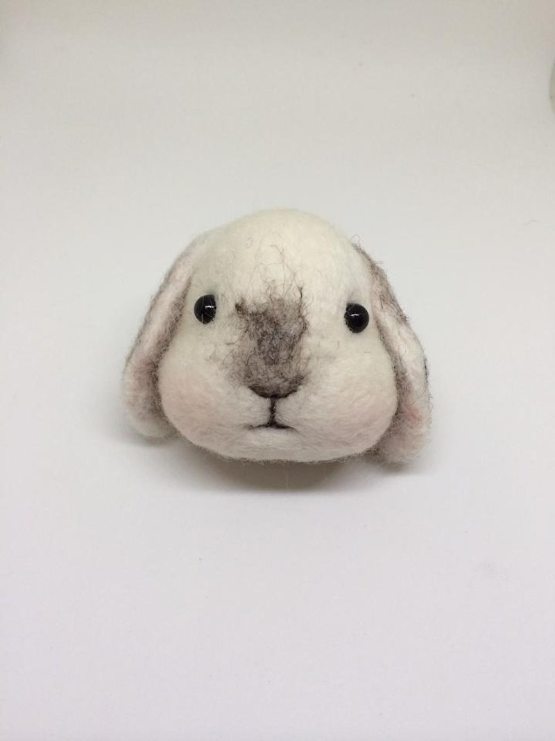 Sheep Lotto Wool Felt Paradise Short-haired Long-eared Rabbit - ภาพวาดบุคคล - ขนแกะ 