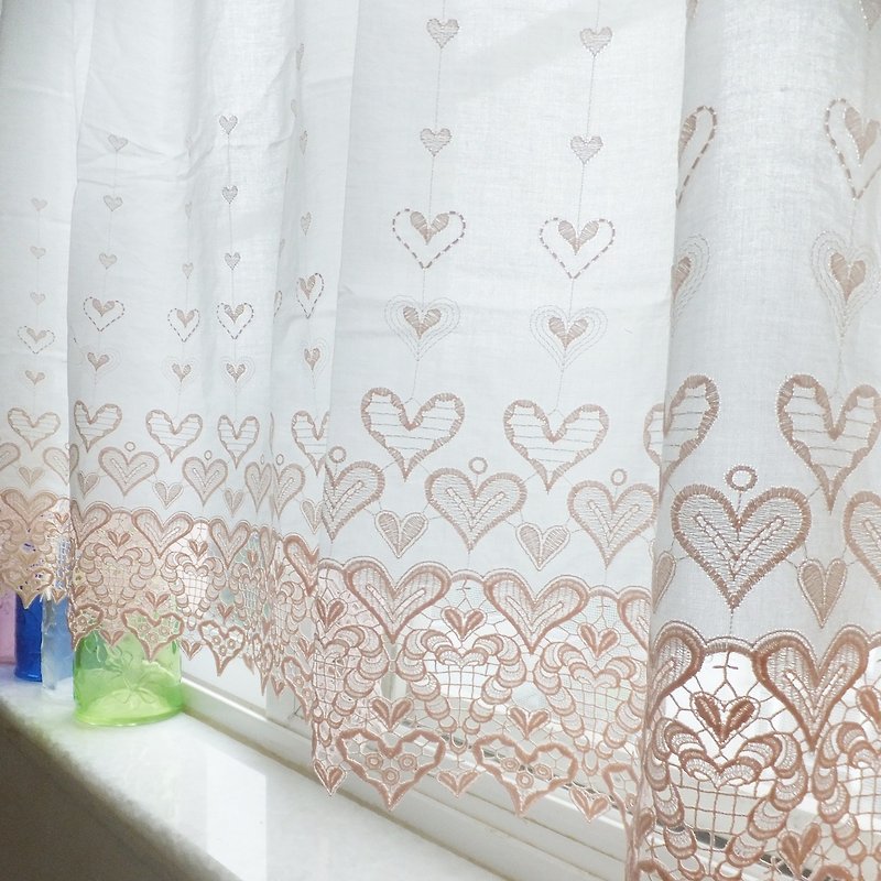 Vintage Embroidered Cotton Lace Window Valance Curtain - Items for Display - Cotton & Hemp 