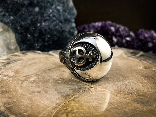 Ewin 創物-銀飾品設計創作 奇想系列【煉金師の戒。焰月】925純銀戒指