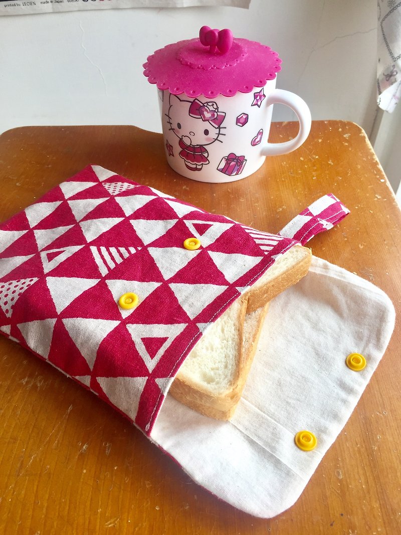 Wenqingfeng Environmental Toast Sandwich Bread Storage Bag - กล่องเก็บของ - ผ้าฝ้าย/ผ้าลินิน สีแดง