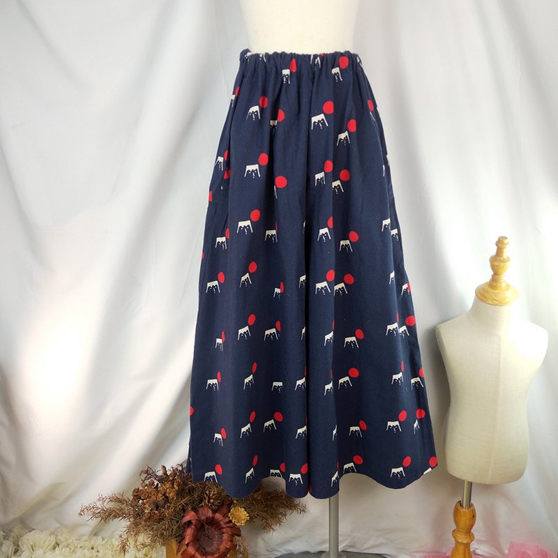 Mt. Fuji hakama/long skirt - Women's Shorts - Cotton & Hemp 