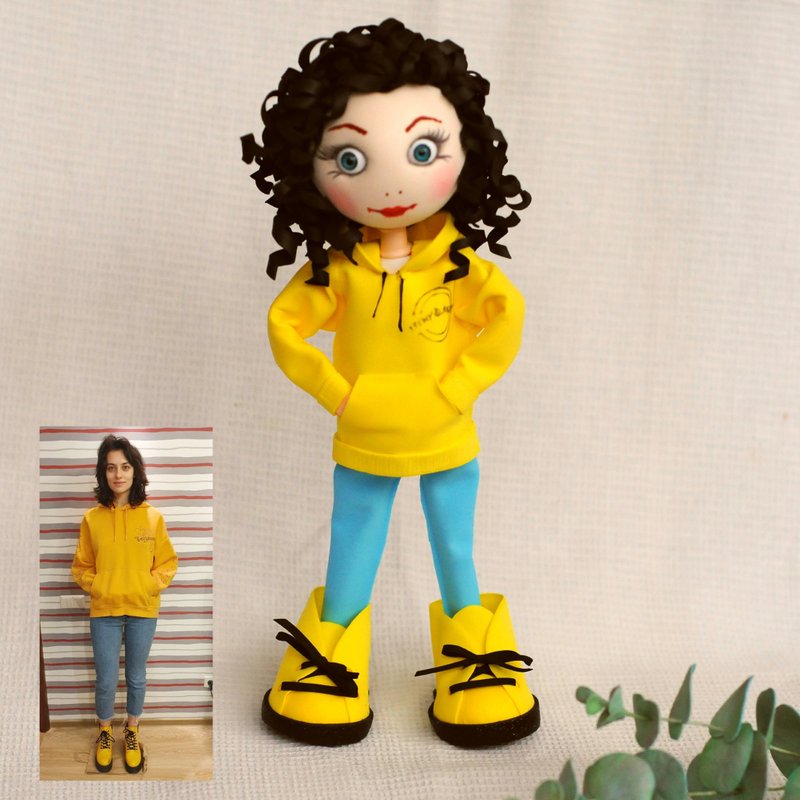 Custom portrait doll girl Handmade doll from photo Look a like doll Mini me doll - Customized Portraits - Waterproof Material Multicolor