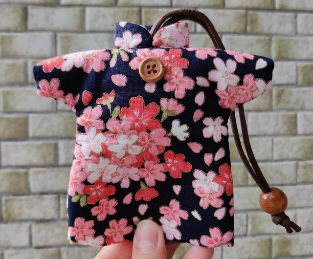 布小物】翡翠パッチワーク手作りコットンキーバッグ/桜花見 - ショップ