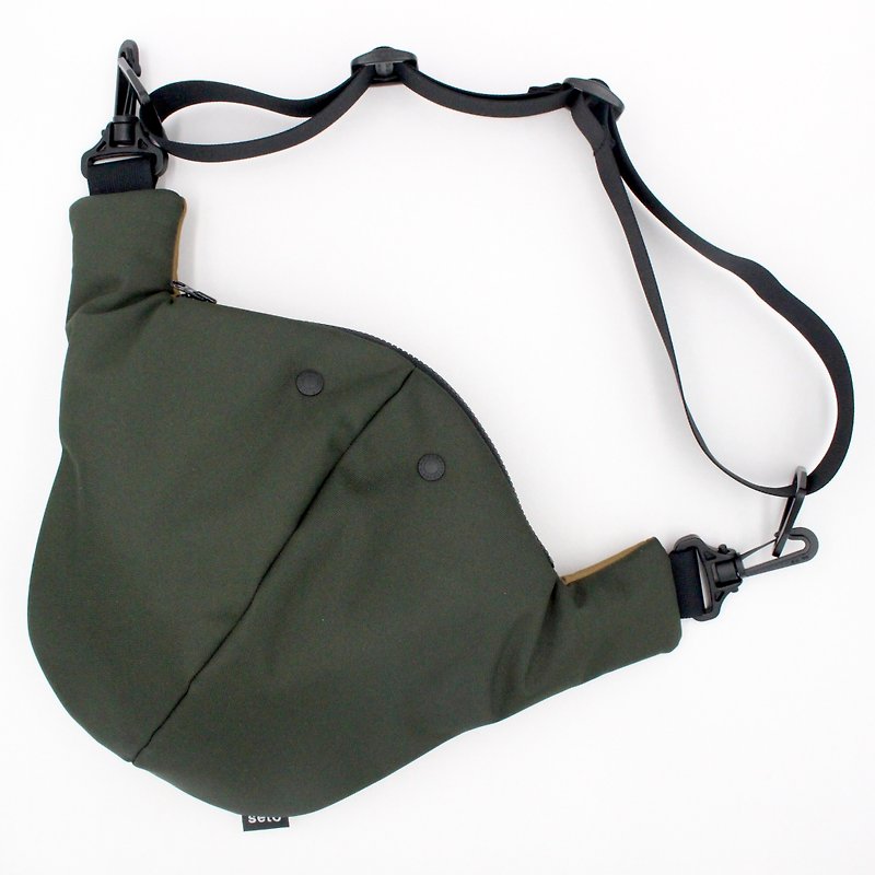 seto / creature bag / Large / Otona-sagari / Dark-green Light-brown - Messenger Bags & Sling Bags - Polyester Green
