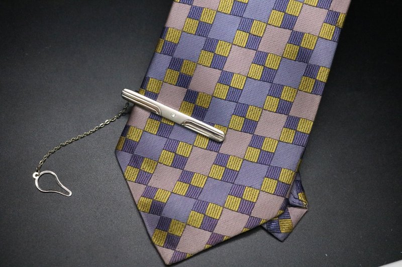 復古花磚真絲領帶/小方塊百搭necktie - 領帶/領帶夾 - 絲．絹 多色