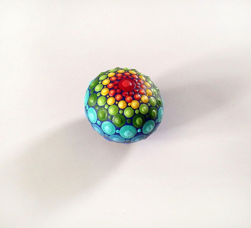 Magical fruit ‧ mandala stone - Items for Display - Stone Multicolor