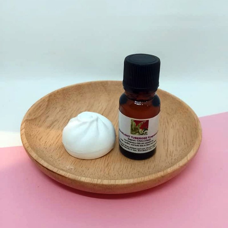 包點造型擴香石配香薰油(晚香玉) - 香氛/精油/擴香 - 其他材質 紅色