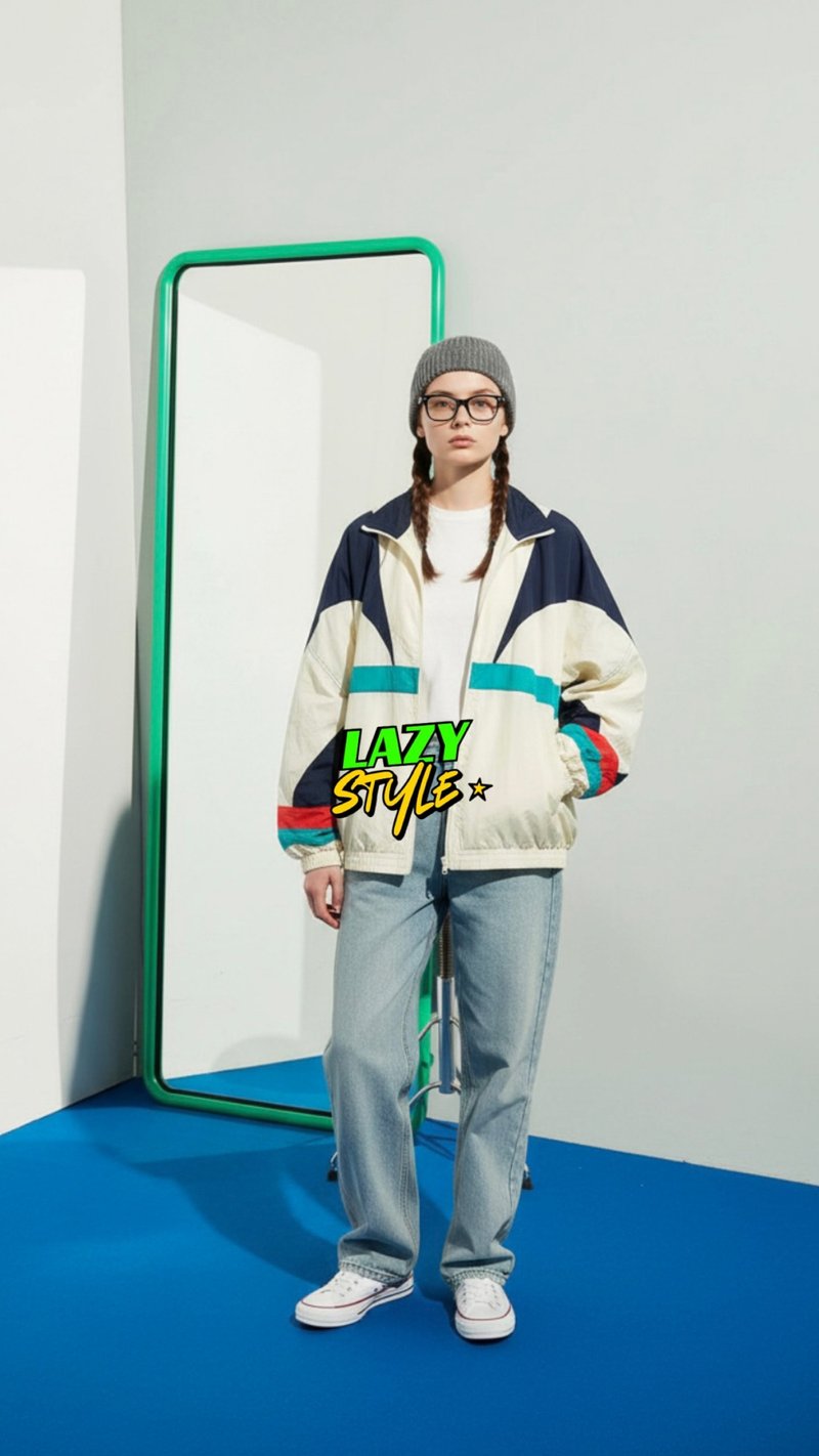 Oversized Colorblock Windbreaker - เสื้อแจ็คเก็ต - วัสดุอื่นๆ 