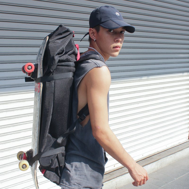 Surf skateboard bag - 2 boards, foldable, support cushion, hidden pocket - Backpacks - Nylon Multicolor