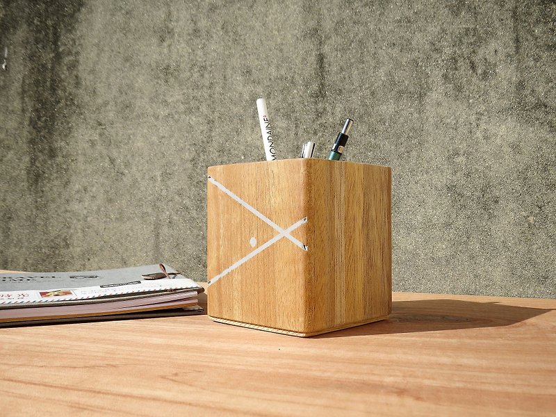 HO MOOD Wood Spelling Series - Deconstructing Pen Holders (Large) - กล่องใส่ปากกา - ไม้ สีส้ม