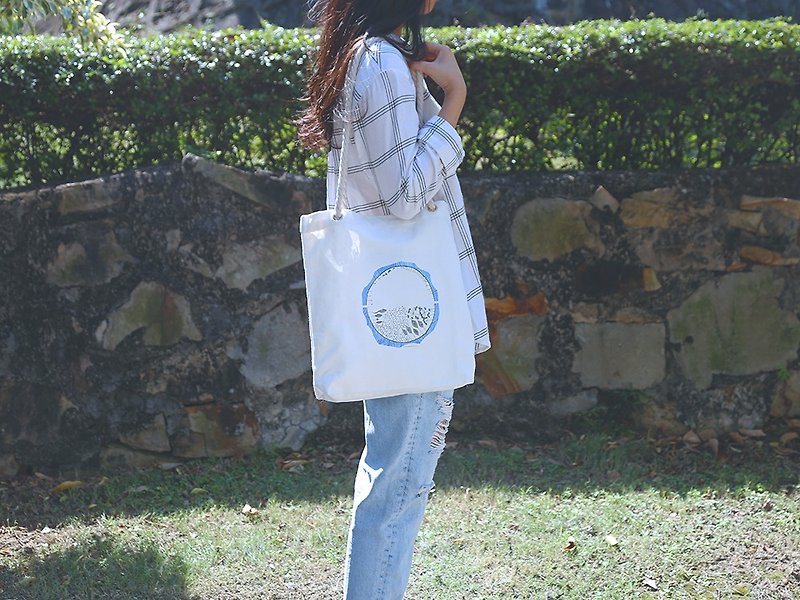 Umi Canvas Bag - กระเป๋าแมสเซนเจอร์ - ผ้าฝ้าย/ผ้าลินิน สีน้ำเงิน