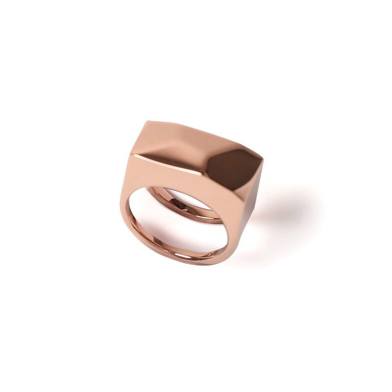 BENT rose gold square polygon finger - General Rings - Other Metals Gold
