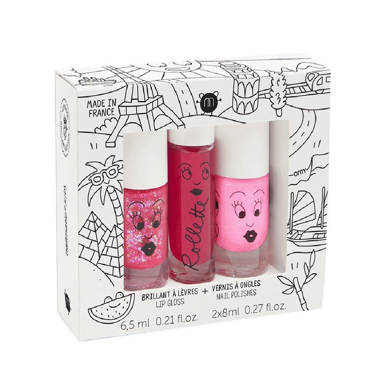 nailmatic Kids 環遊世界兒童水漾亮彩指甲油唇彩組 - 指甲油/指甲貼 - 顏料 多色