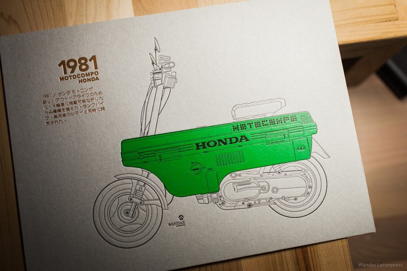 1981 Motocompo 50 - การ์ด/โปสการ์ด - กระดาษ สีดำ